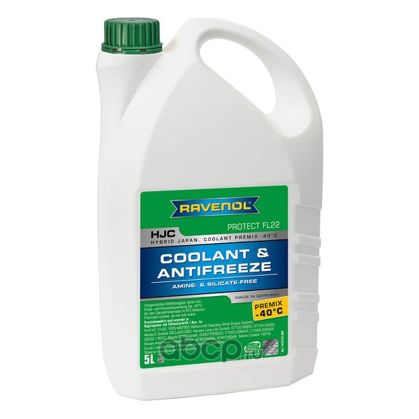 Антифриз RAVENOL HJC Hybrid Japanese Coolant PREMIX -40C, 5 литров